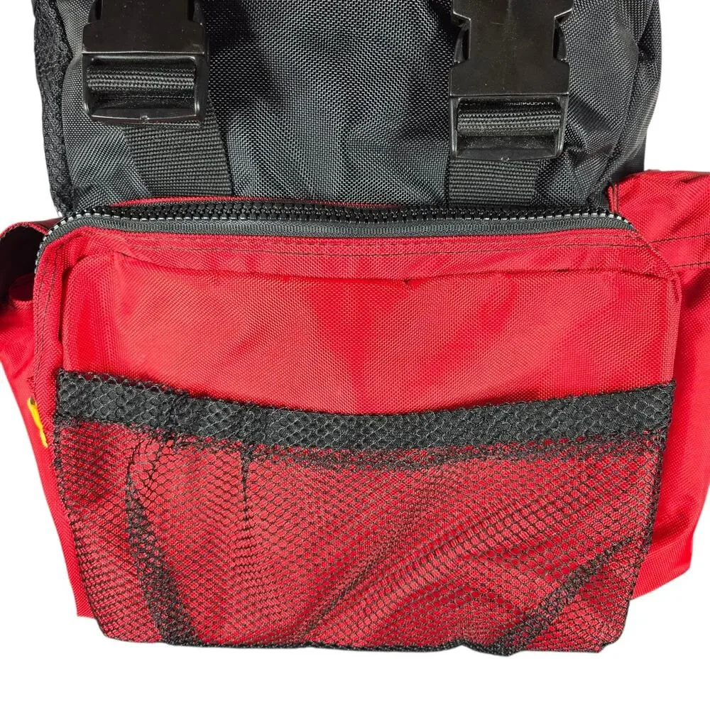 Vintage Marlboro Backpack Red Black‎ Buckle Flap Daypack Padded Back Spellout